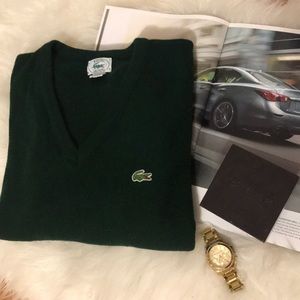 Lacoste Green Men’s V Neck Sweater